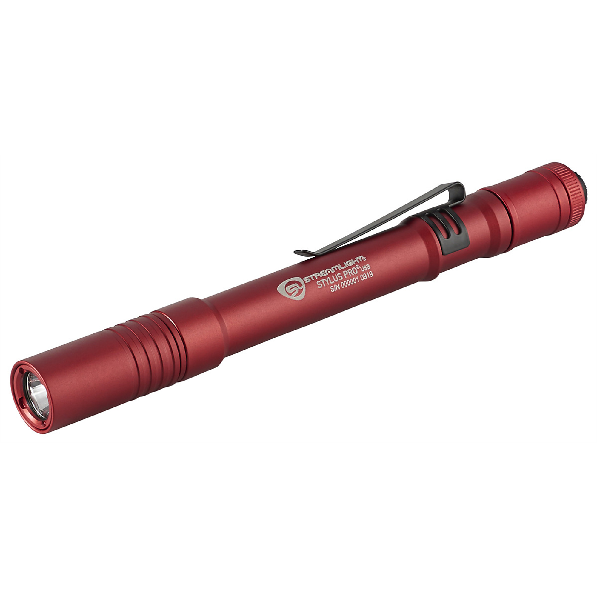 Streamlight Stylus Pro USB LED Penlight — 350 Lumens, 120V AC Charge Cord, Red, Model# STL66136